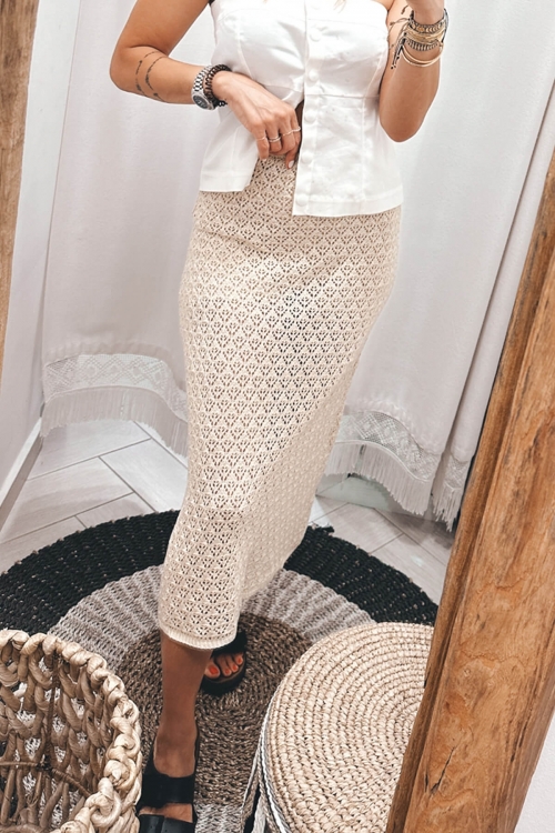 Lace knit skirt